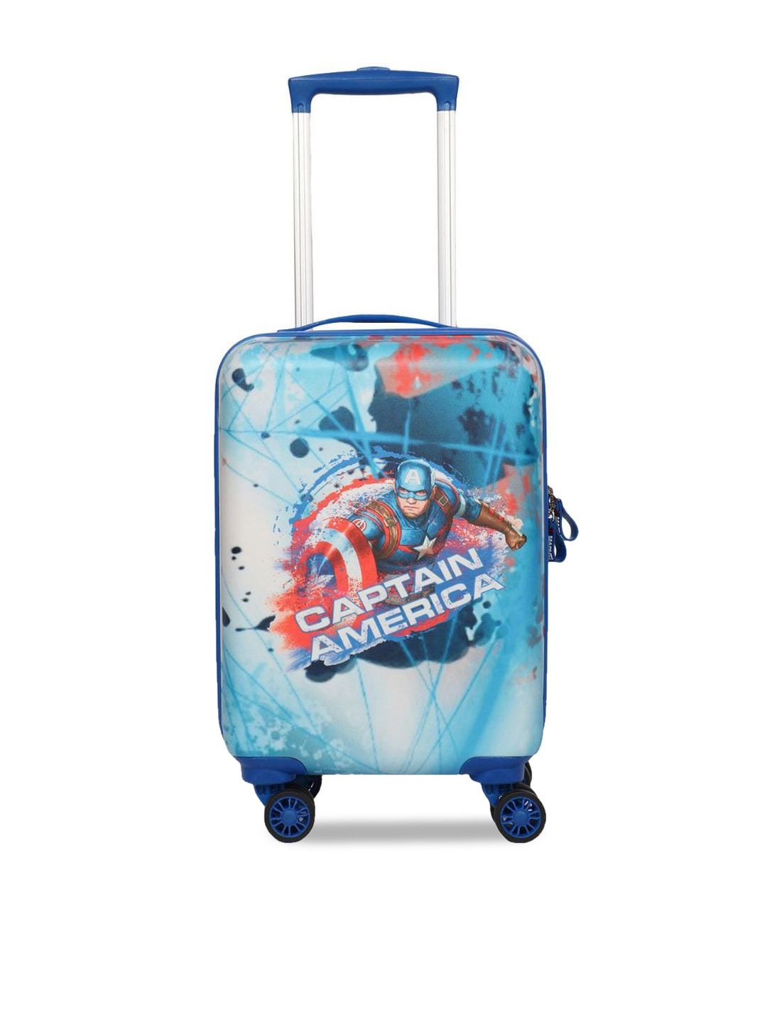 

NOVEX Kids Captain America Printed Hard-Sided Cabin Trolley Suitcase, Turquoise blue