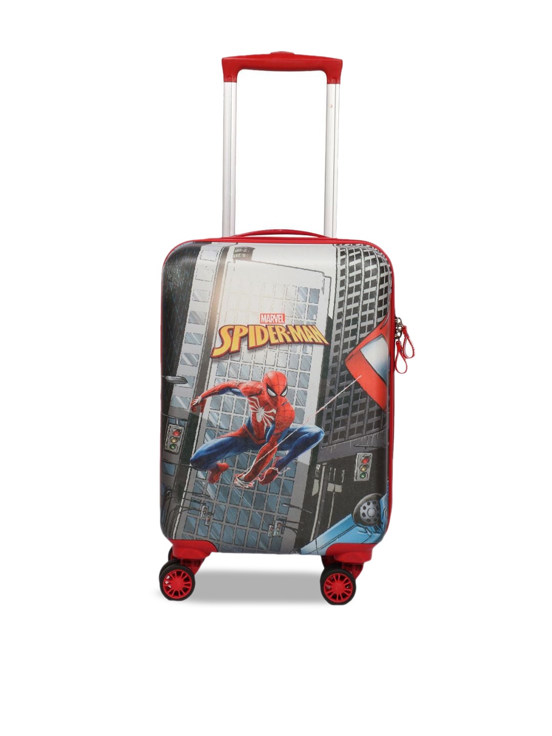 

NOVEX Kids Spider-Man Printed Hard-Sided Cabin Trolley Suitcase, Red