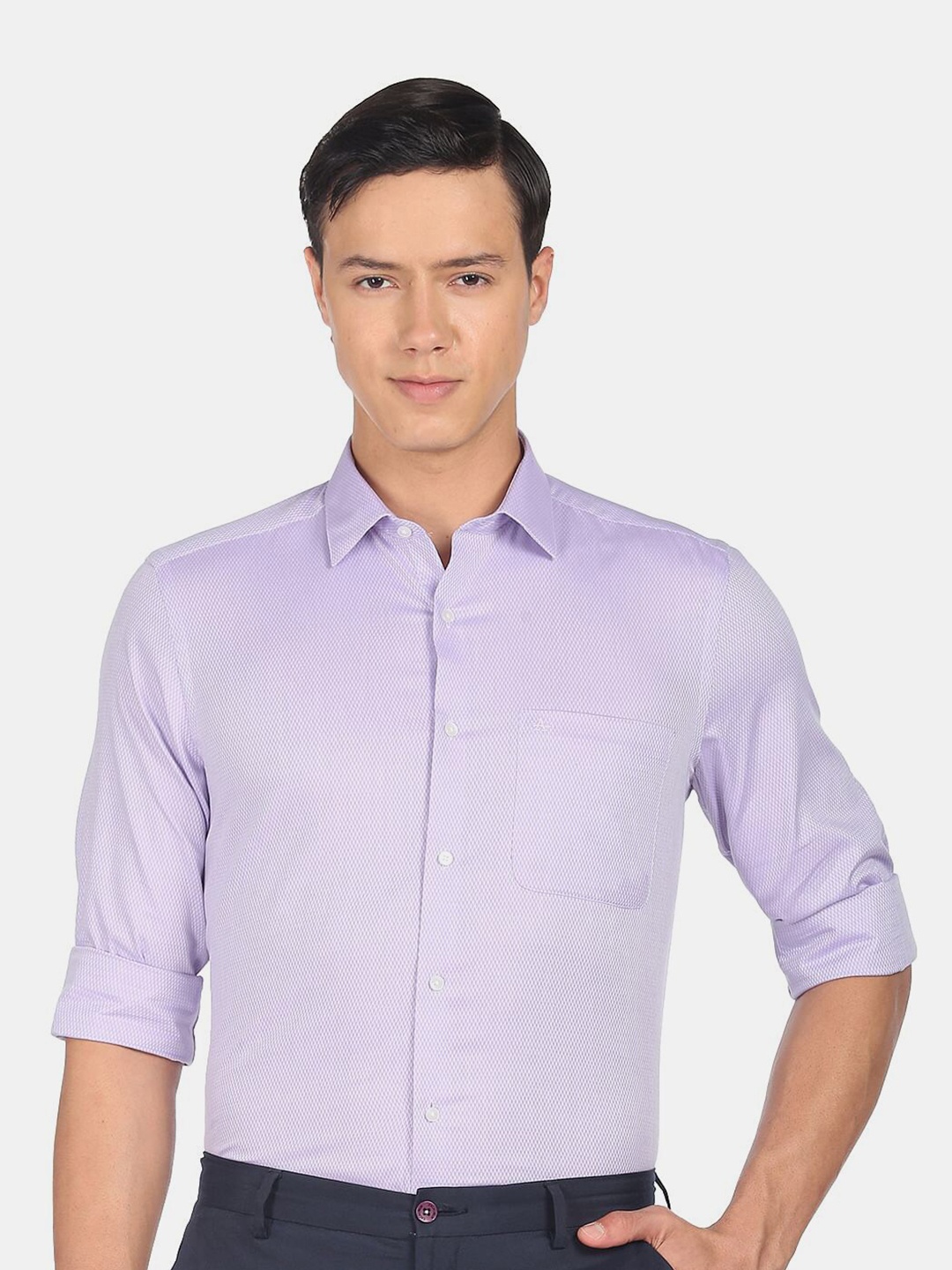

Arrow Men Formal Pure Cotton Shirt, Purple