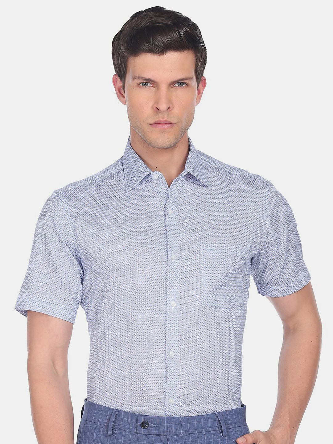 

Arrow Men Printed Formal Shirt, Blue