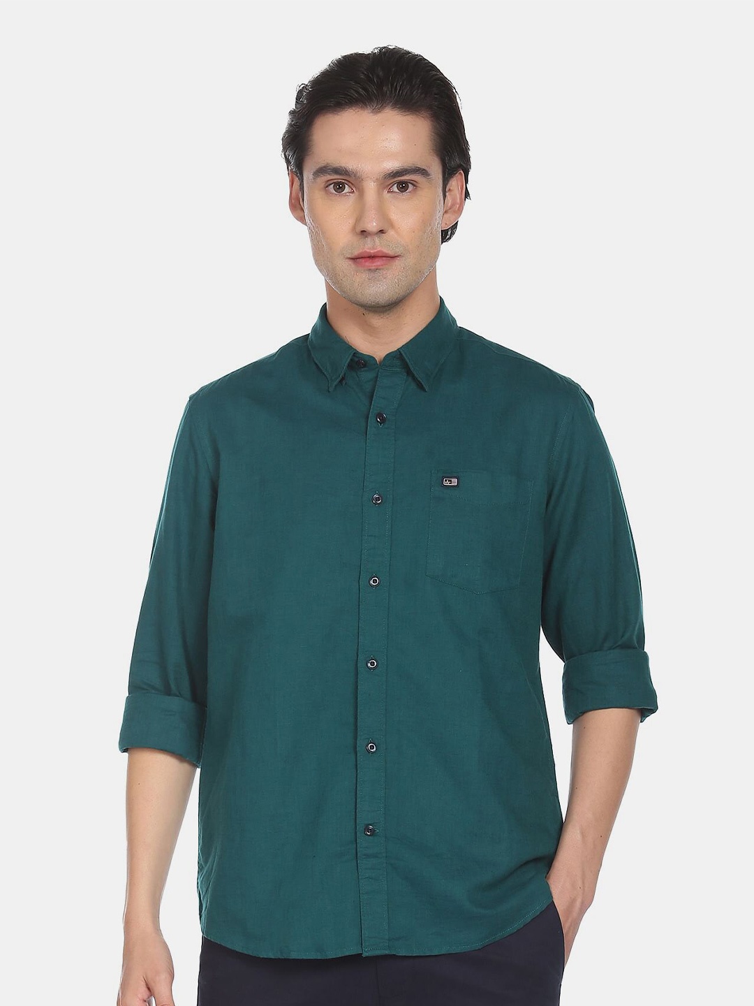 

Arrow Sport Men Slim Fit Casual Cotton Shirt, Green