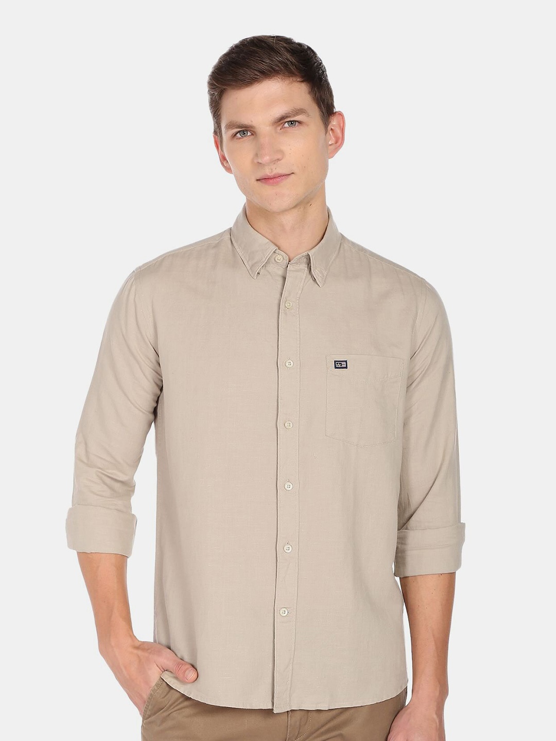 

Arrow Sport Men Casual Cotton Shirt, Beige
