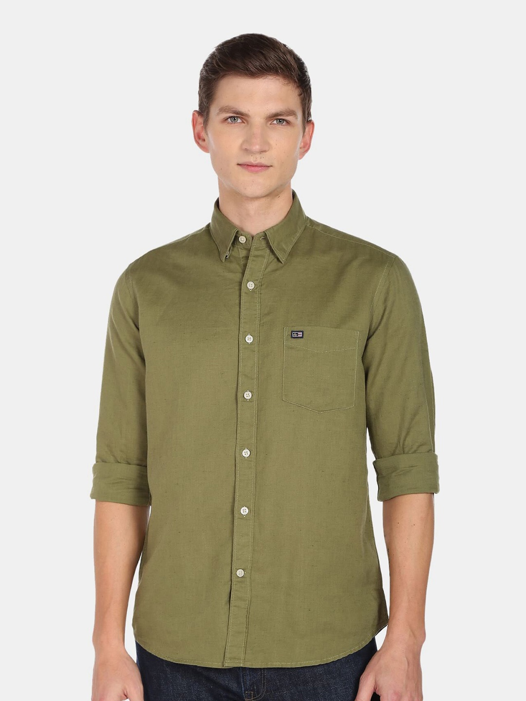 

Arrow Sport Men Casual Cotton Shirt, Green