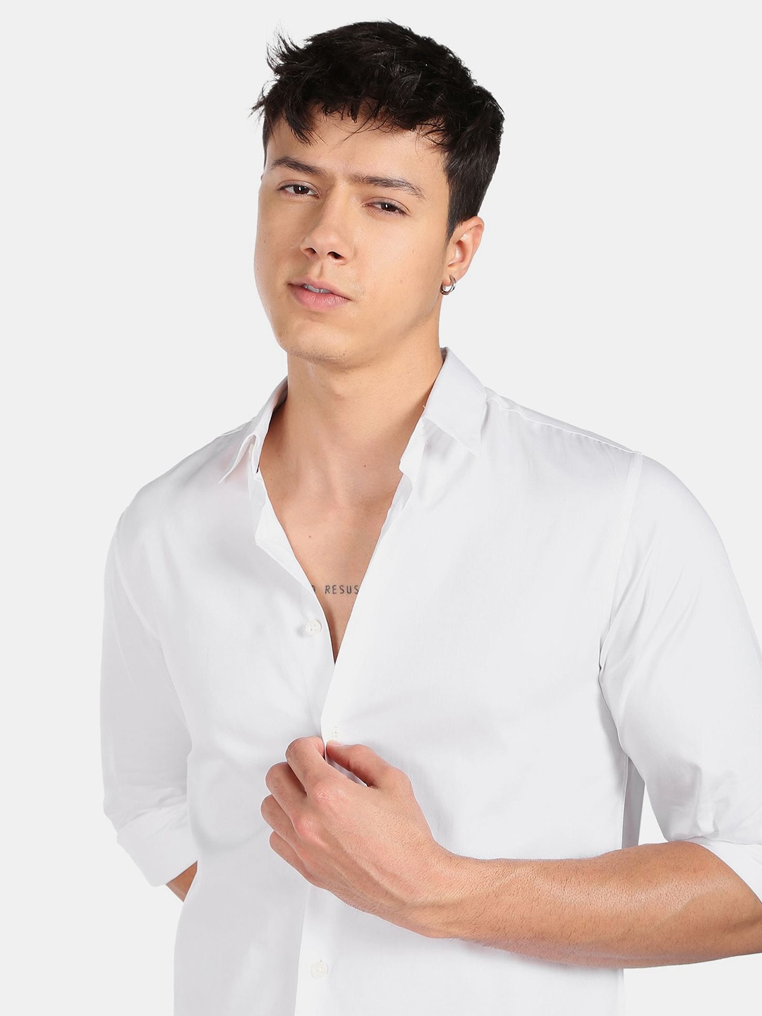 

Flying Machine Sateen Slim Fit Casual Shirt, White