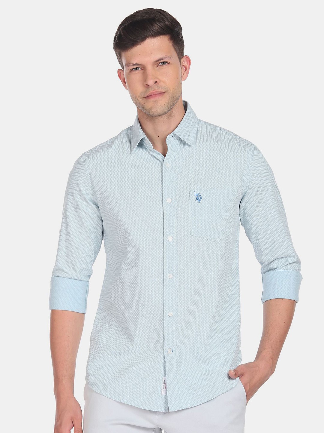 

U.S. Polo Assn. Men Casual Cotton Shirt, Blue