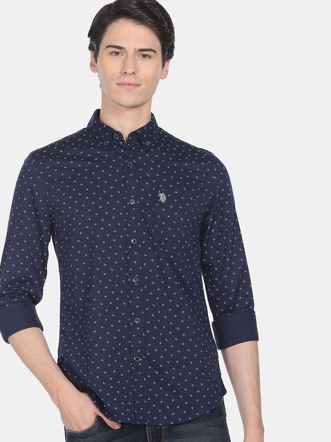 

U.S. Polo Assn. Denim Co. Men Cotton Printed Casual Shirt, Blue