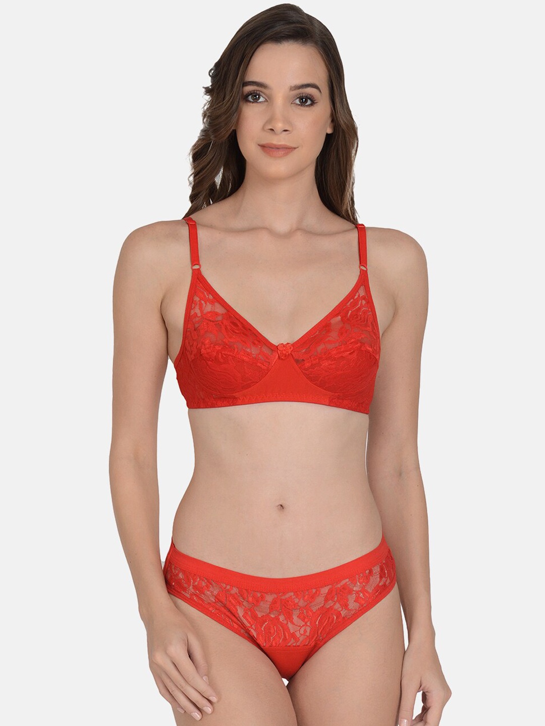 

mod & shy Women Self-Designed Lingerie Set, Red