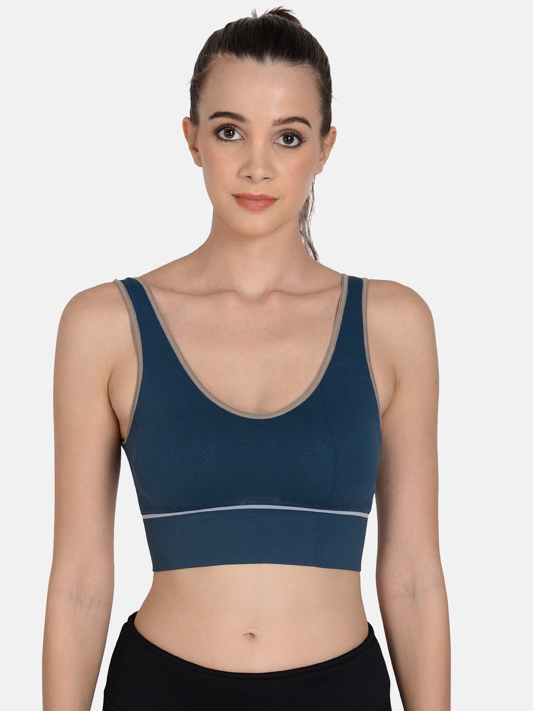 

mod & shy Removable Padding Non-Wired Workout Sports Bra, Teal