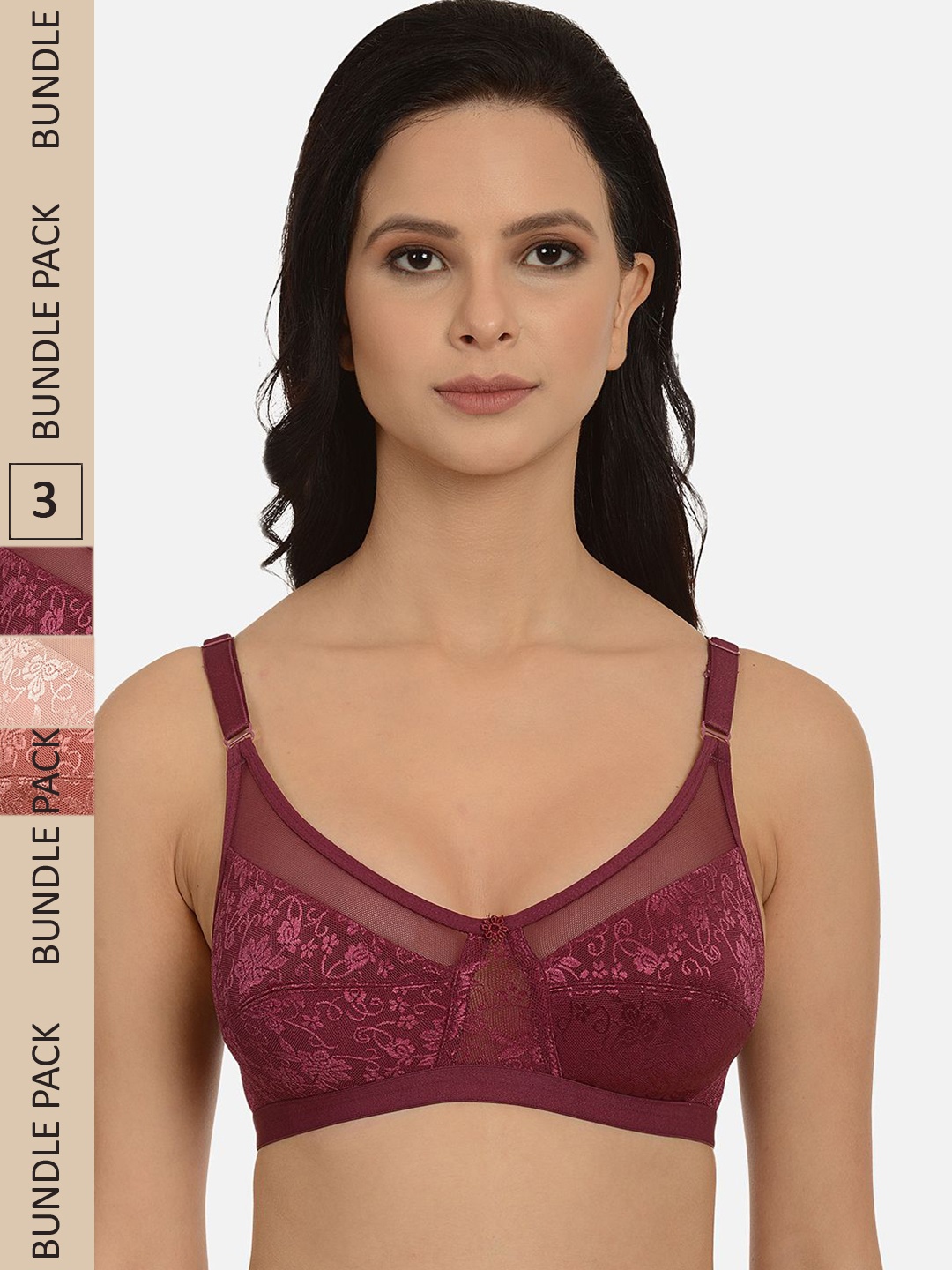 

mod & shy Pack Of 3 Non Wired Assorted Bra