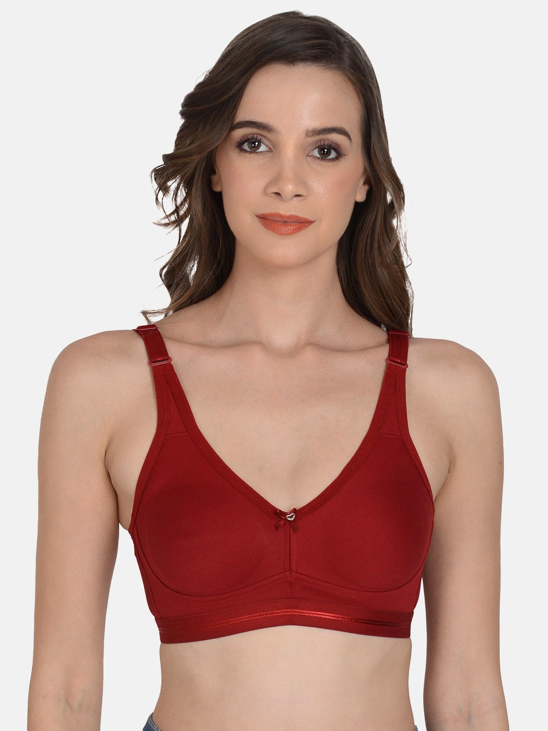 

mod & shy Cotton Non Padded Bra, Maroon