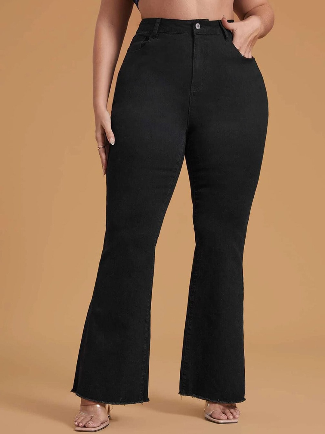 

Kotty Women Jean Bootcut High-Rise Stretchable Jeans, Black