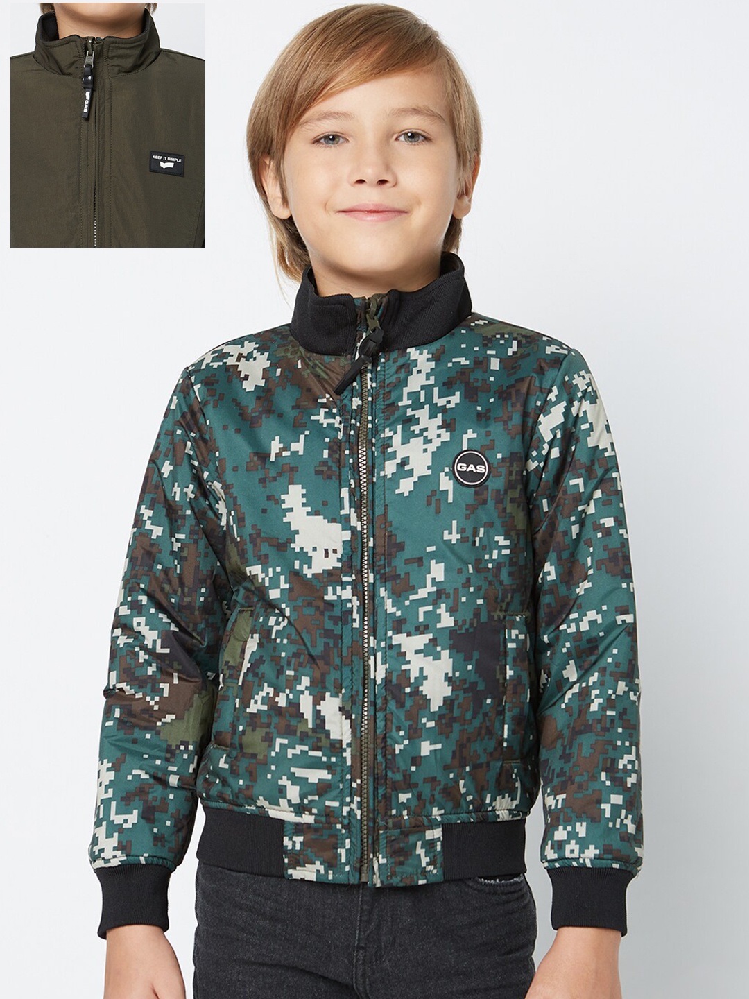 

GAS Boys Reversible Padded Jacket, Teal