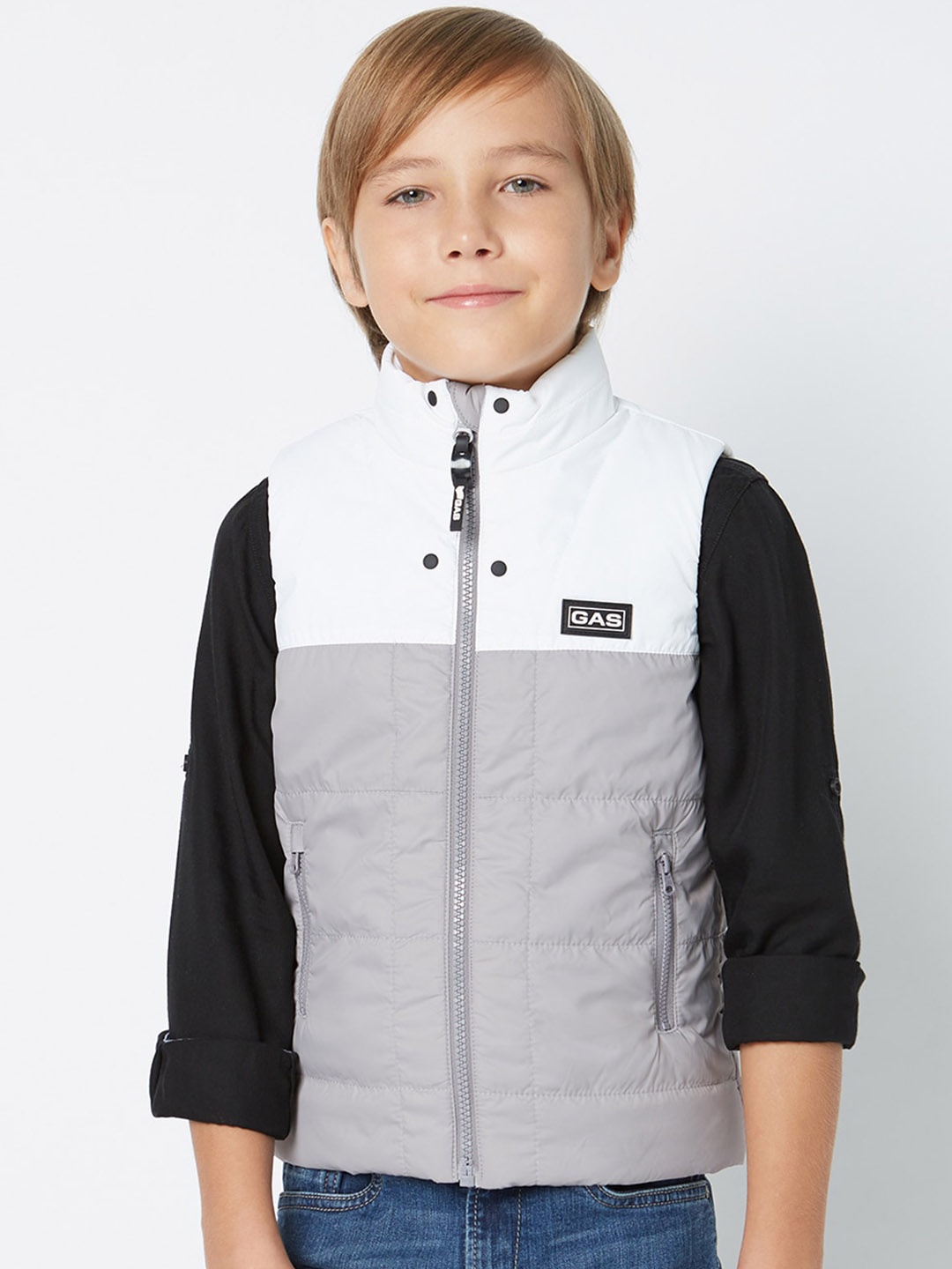 

GAS Boys Colourblocked Padded Jacket, Grey