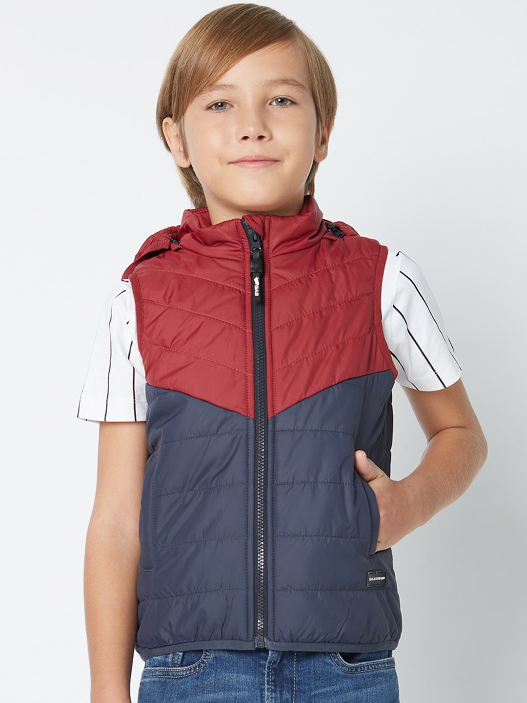 

GAS Boys Colourblocked Puffer Jacket, Navy blue