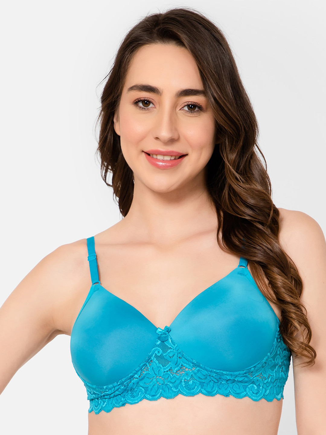 

Clovia Blue Lightly Padded Non-Wired Seamless Bra