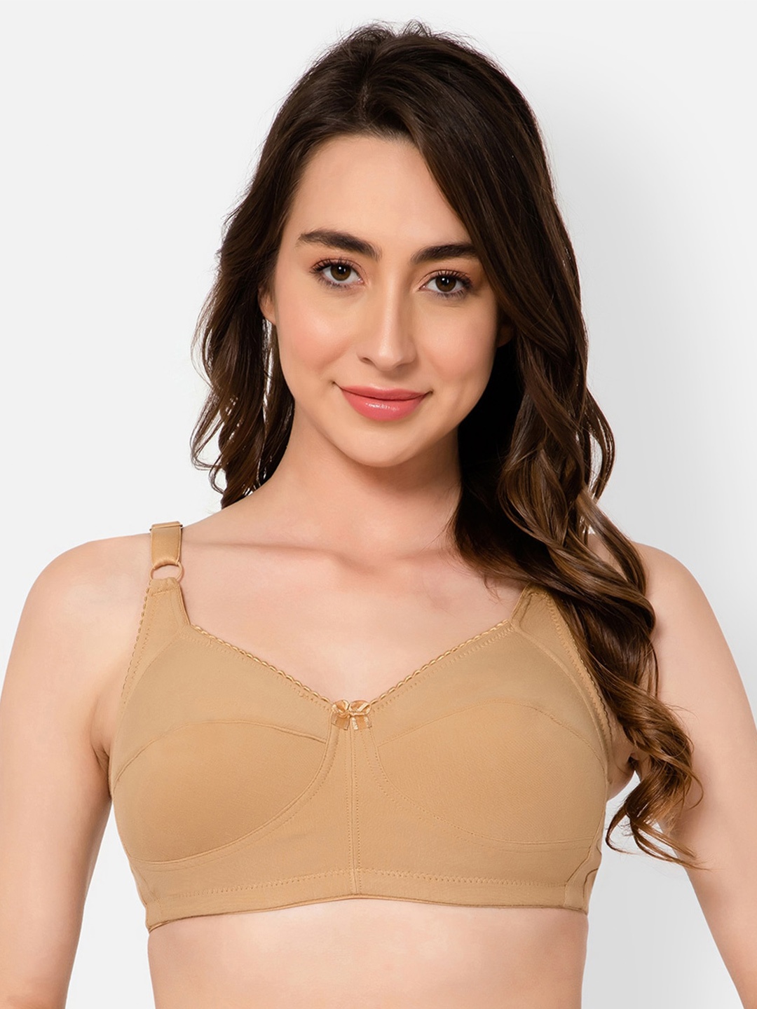 

Clovia Non-Padded Non-Wired Cotton Full Figure Bra, Beige