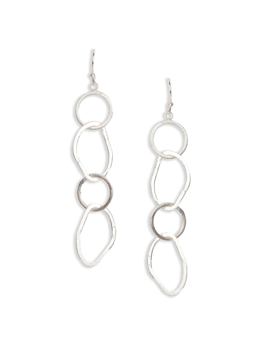 

STILSKII Silver-Plated Contemporary Drop Earrings