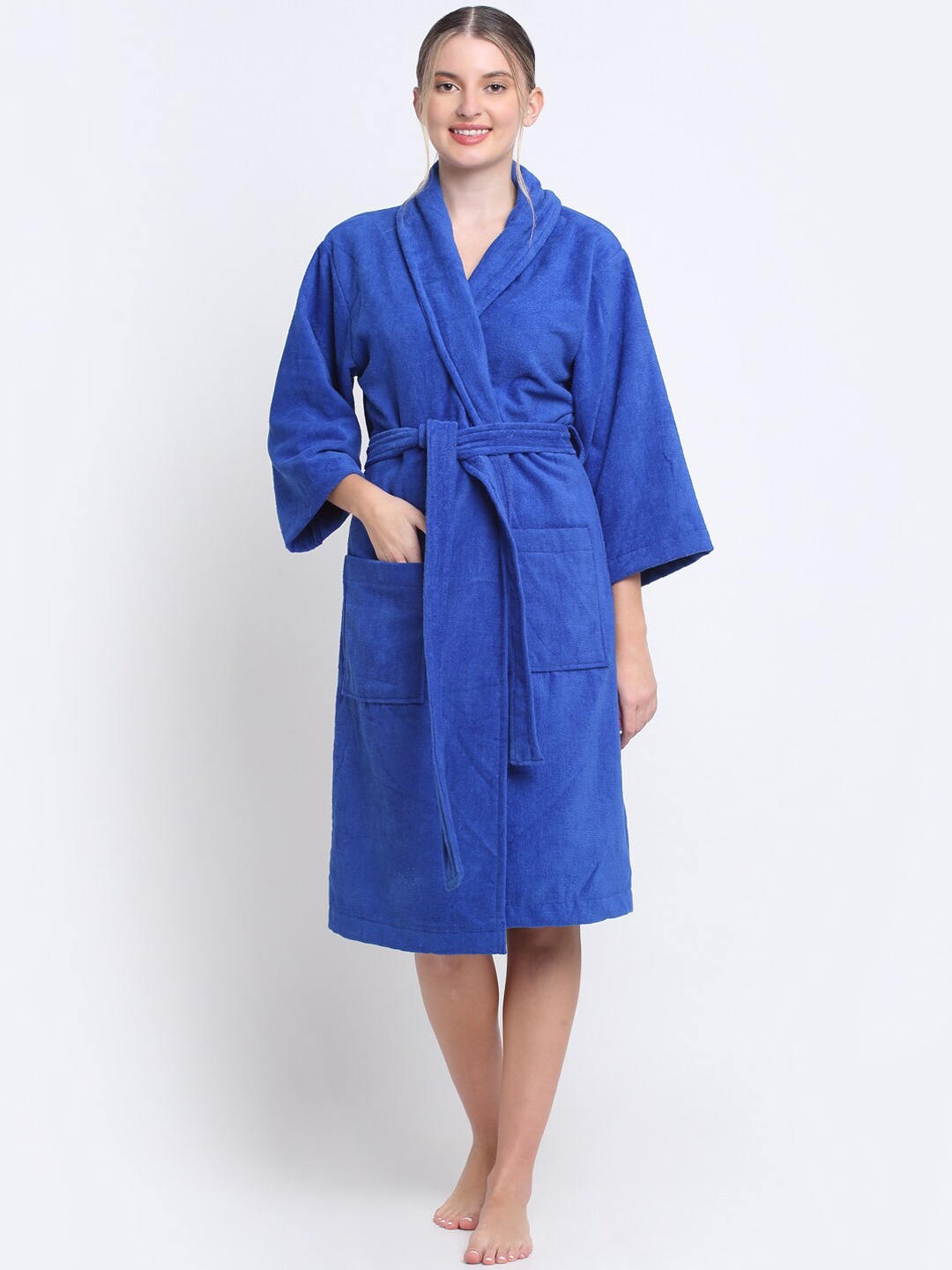 

Creeva Pure Cotton Bath Robe, Blue