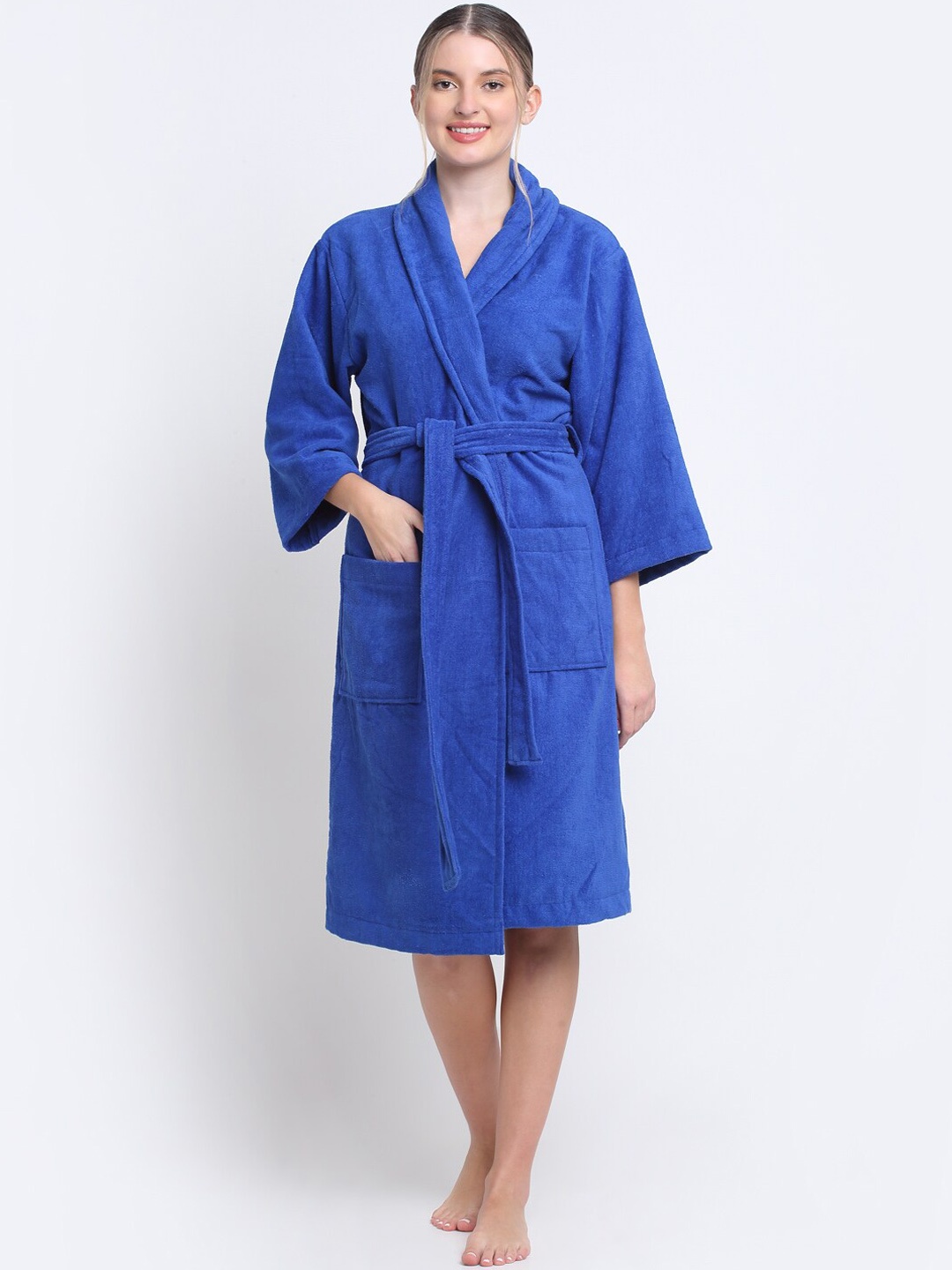 

Creeva Women Highly Absorbent Bath Robe, Blue
