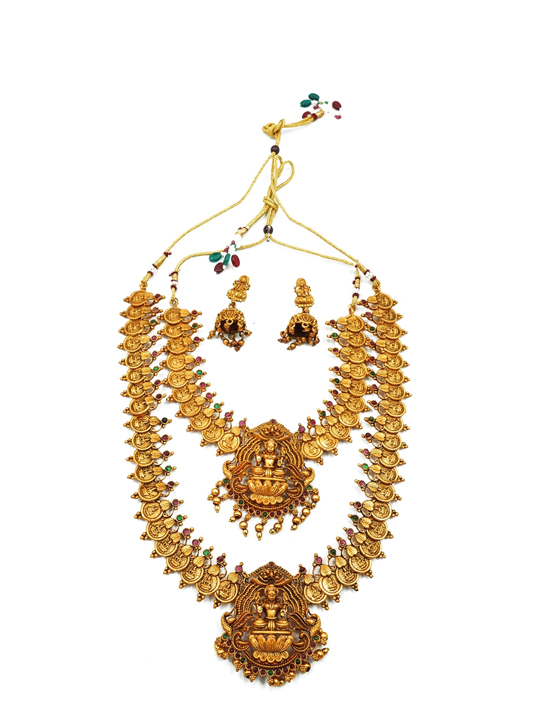 

GRIIHAM Gold-Plated & CZ Studded Laxmi Design Jewellery Set