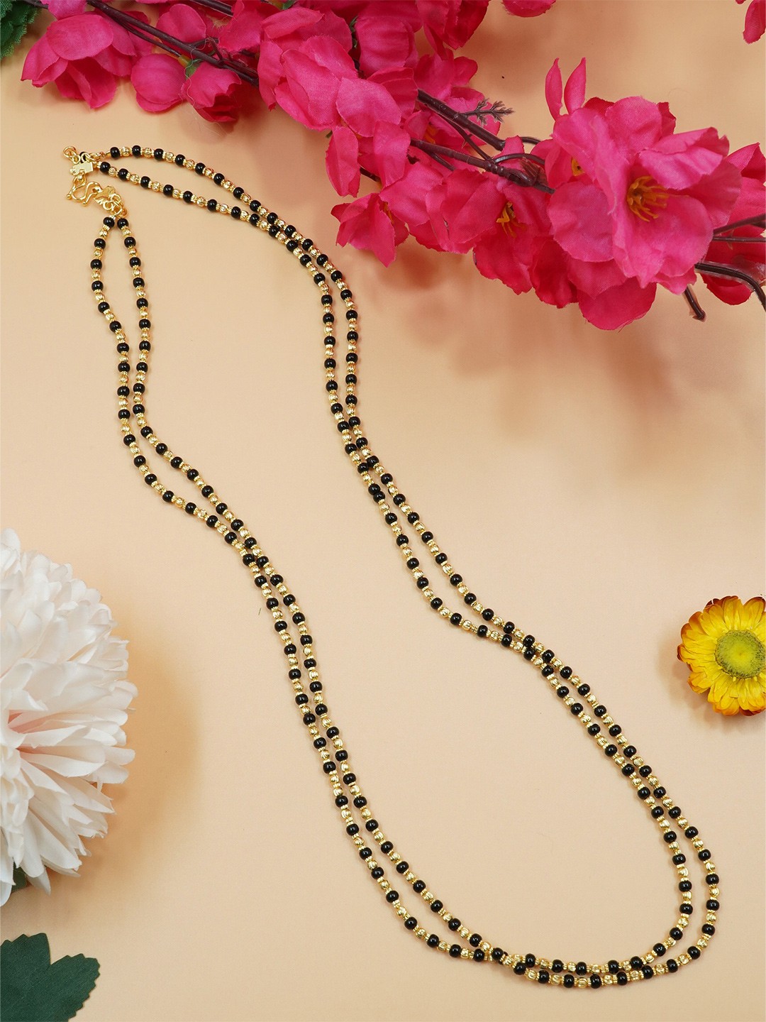 

GRIIHAM Gold Plated Black Beads Mangalsutra