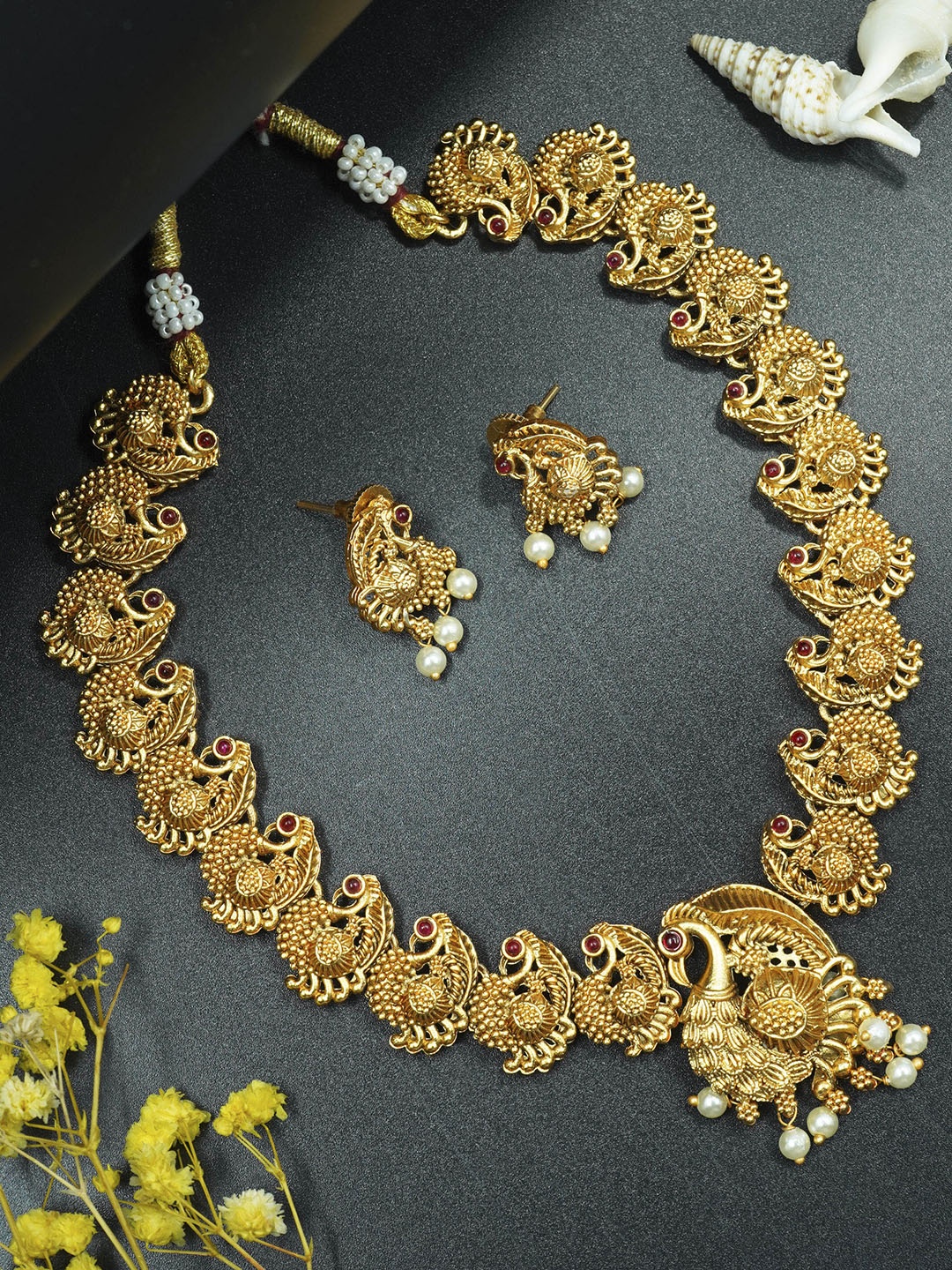 

GRIIHAM Gold-Plated Stone-Studded Jewellery Set, White