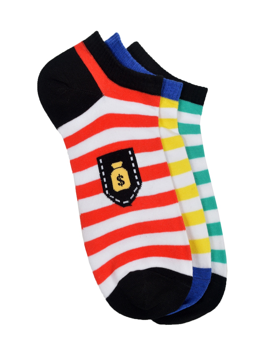 

MARC Unisex Pack of 3 Ankle-Length Socks, Multi