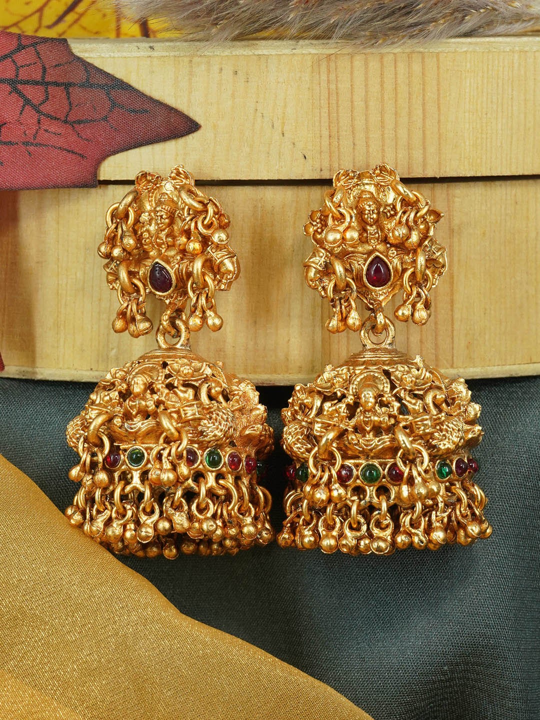 

GRIIHAM Gold Plated Contemporary Jhumkas Earrings