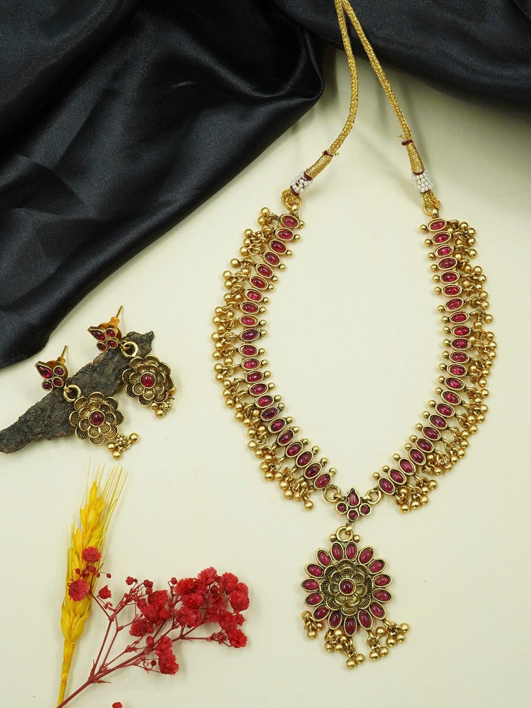 

GRIIHAM Gold-Plated CZ Studded Jewellery Set