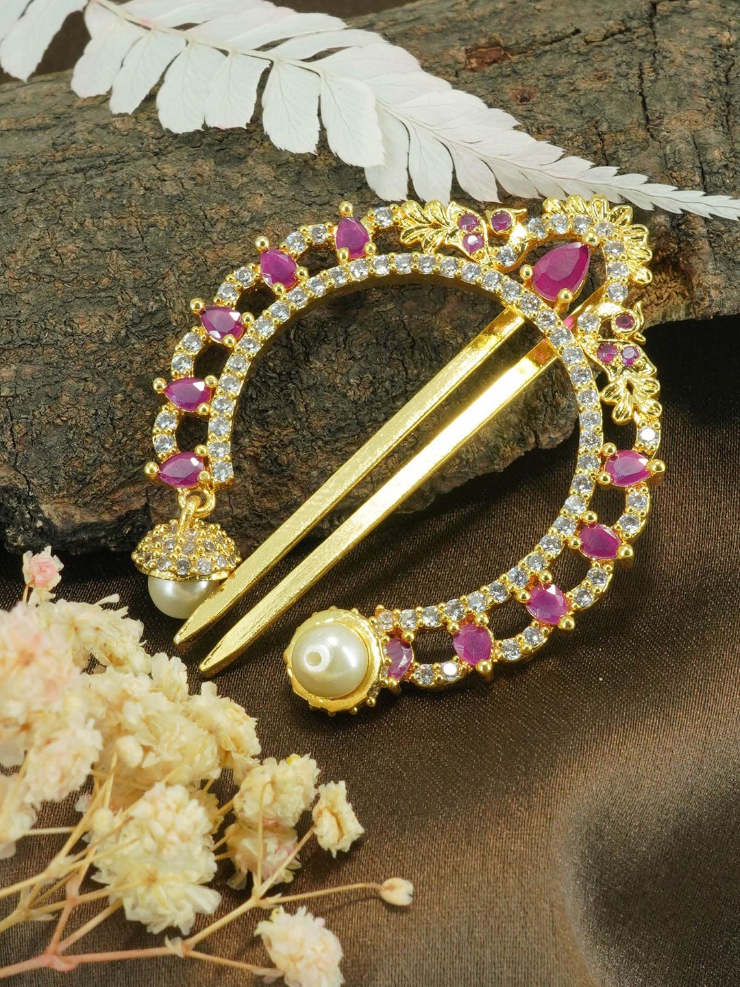 

GRIIHAM Women 22k 1gm Gold Plated Hair Accessory Set of