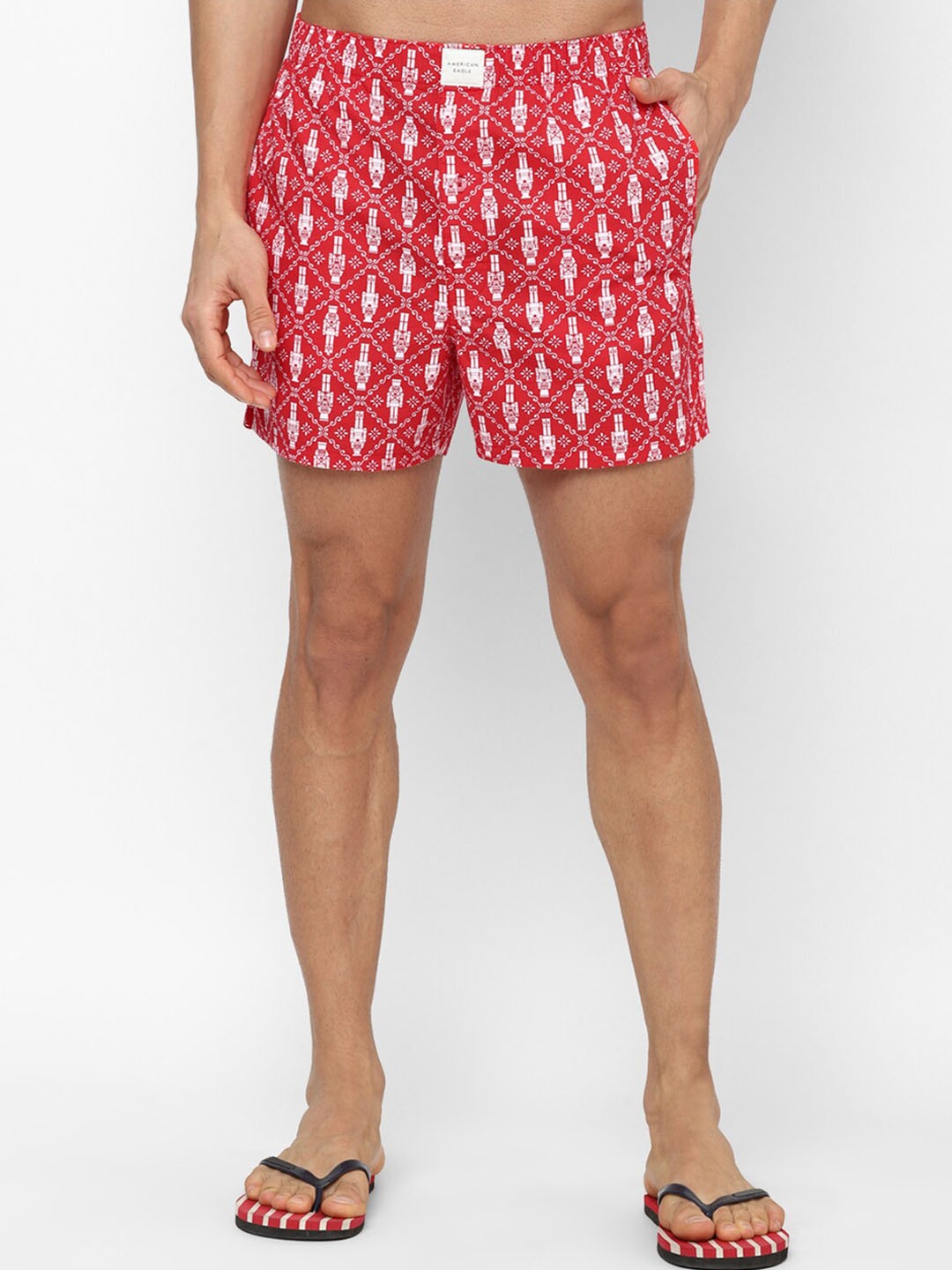 

AMERICAN EAGLE OUTFITTERS Men Printed Boxer- WEE0232709600, Red