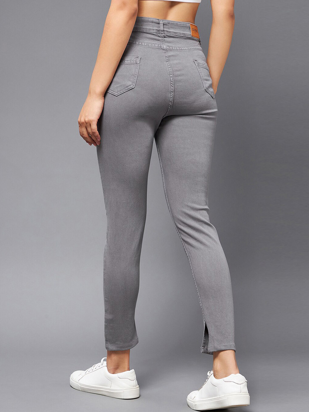 

Miss Chase Women Cotton Skinny Fit High-Rise Stretchable Jeans, Grey