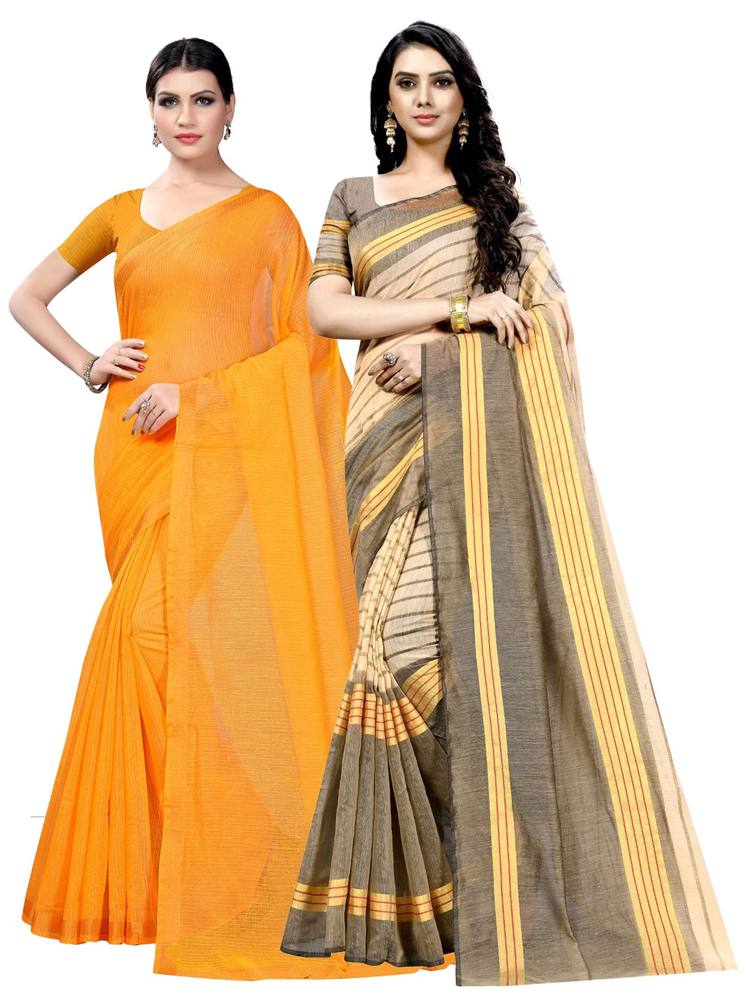

KALINI Pack Of 2 Ilkal Saree, Mustard