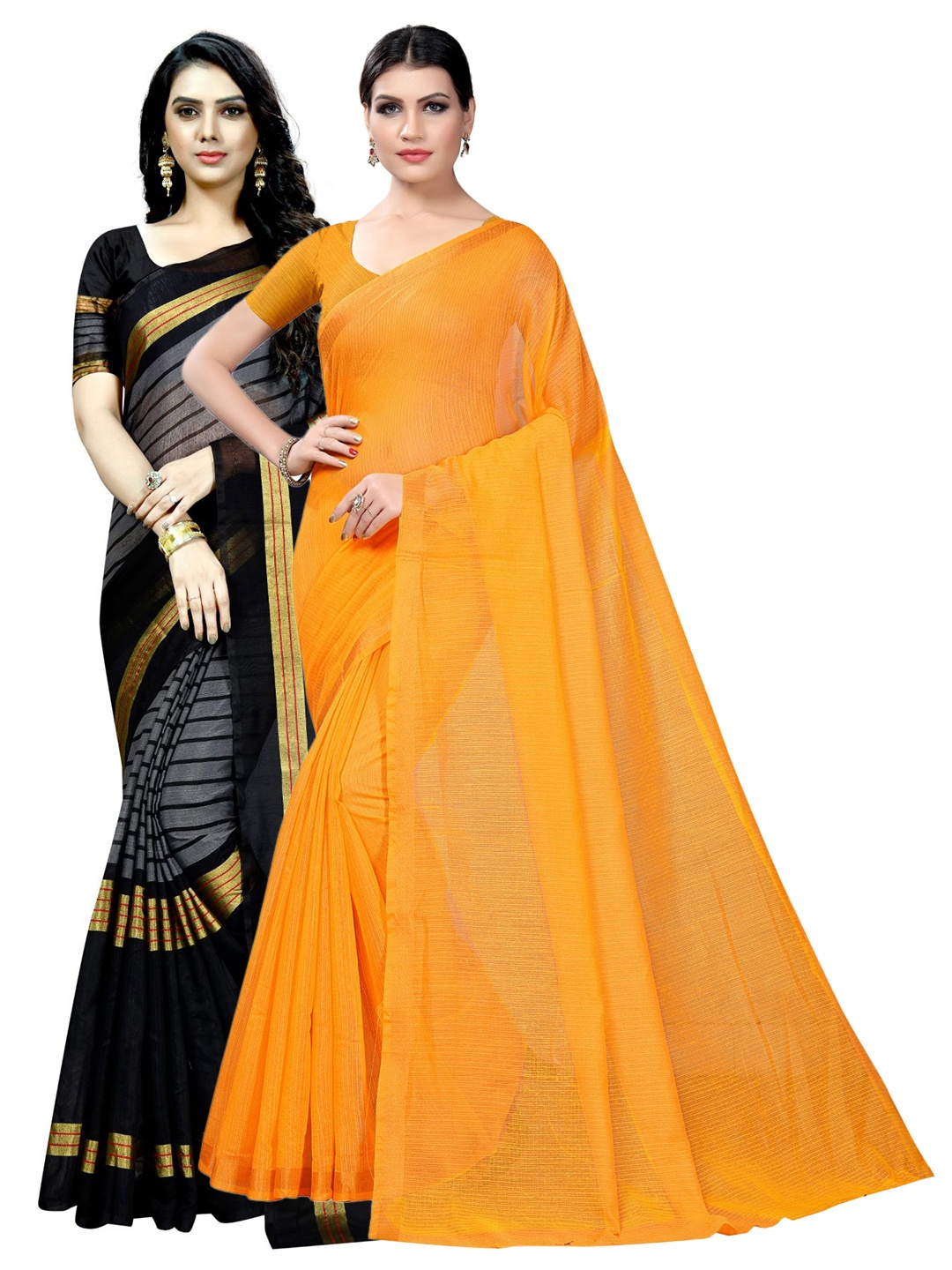 

KALINI Pack of 2 Ilkal Saree, Mustard