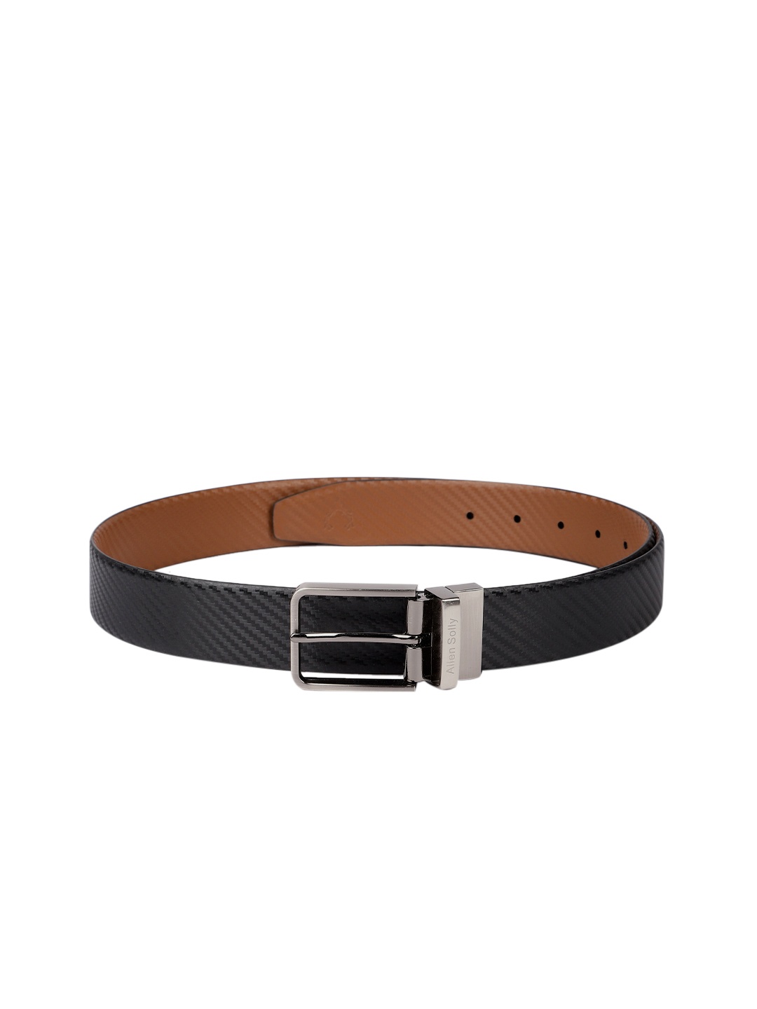 

Allen Solly Men Textured Leather Reversible Formal Belt, Black