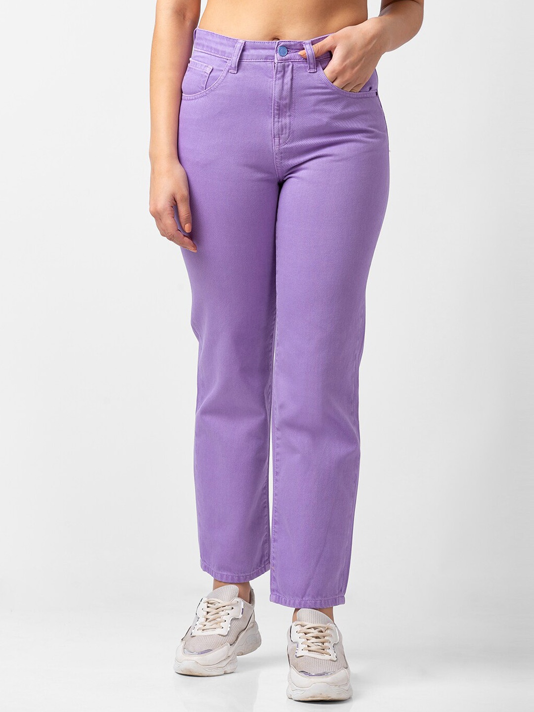 

SPYKAR Women Straight Fit High-Rise Jeans, Purple