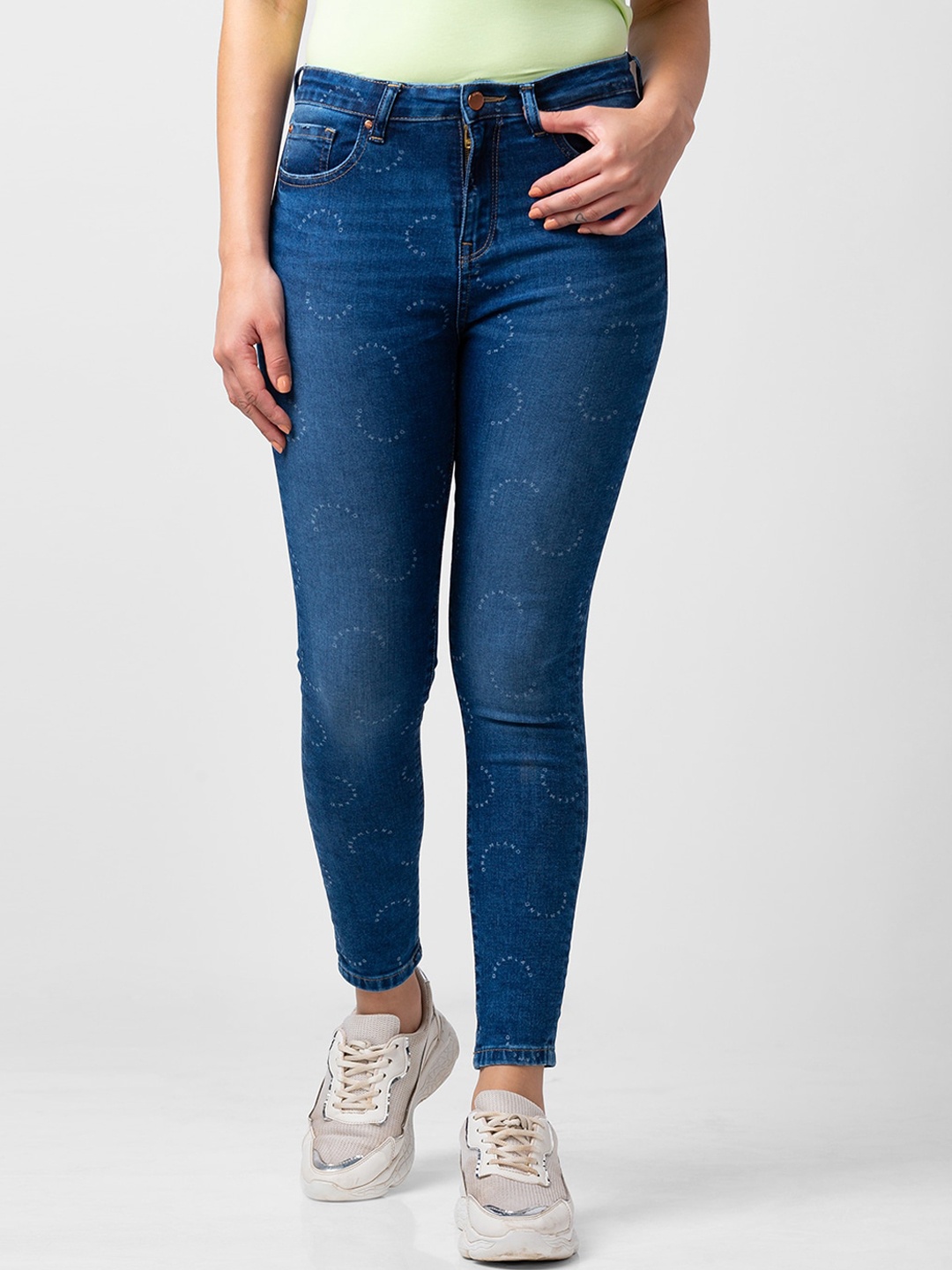 

SPYKAR Women Super Skinny Fit High-Rise Heavy Fade Jeans, Blue