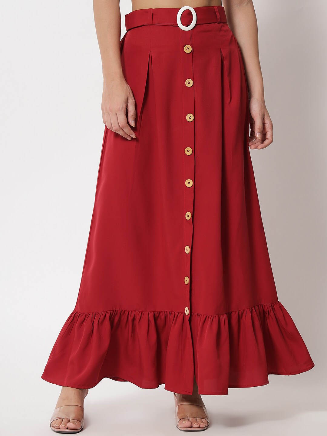 

Kannan Flared Maxi Skirt, Red