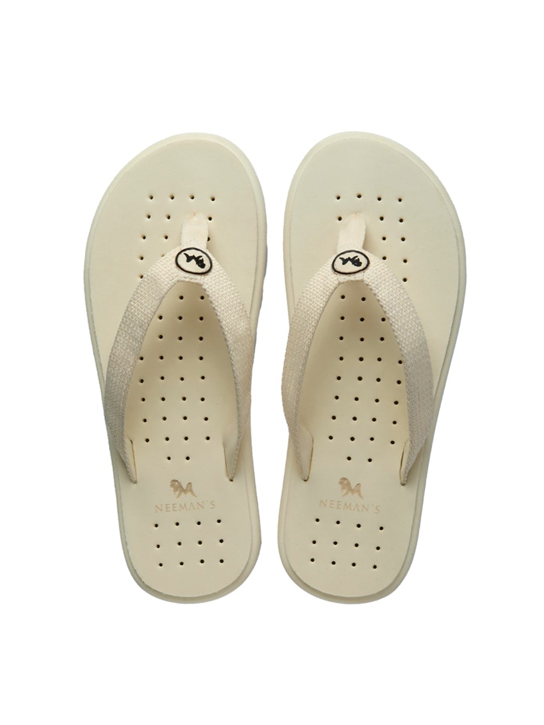 

NEEMANS Rubber Thong Flip-Flops, Off white