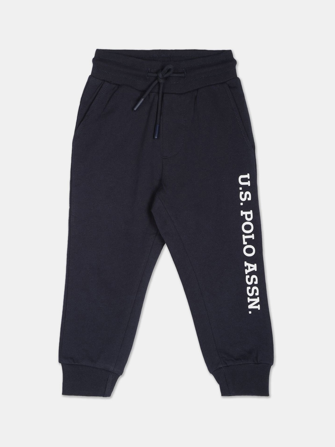 

U.S. Polo Assn. Kids Boys Printed Cotton Joggers, Navy blue