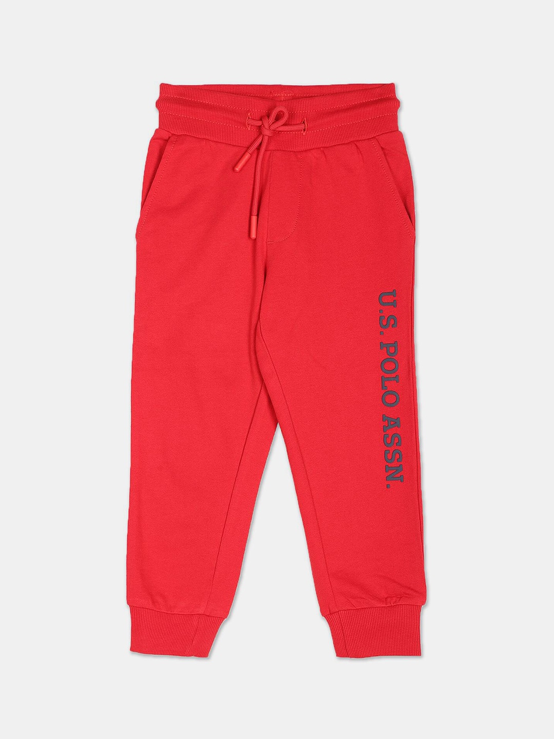 

U.S. Polo Assn. Kids Boys Printed Cotton Joggers, Red