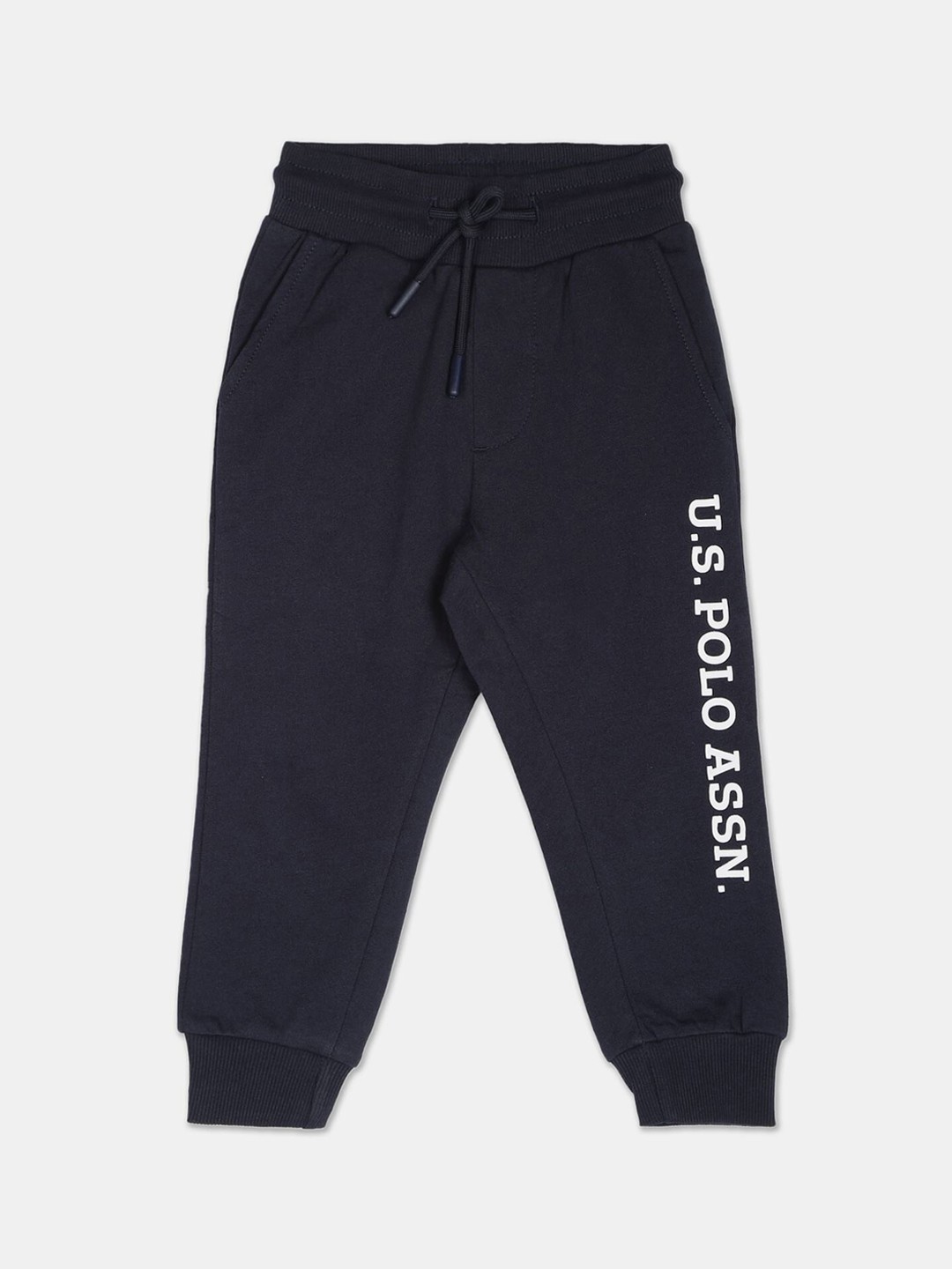 

U.S. Polo Assn. Kids Boys Printed Cotton Joggers, Navy blue