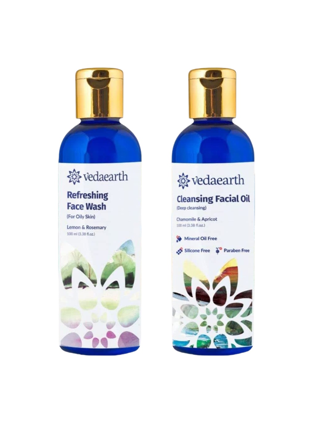 

VEDAEARTH Set of Refreshing Face Wash & Cleansing Facial Oil Cleanser - 100 ml each, White