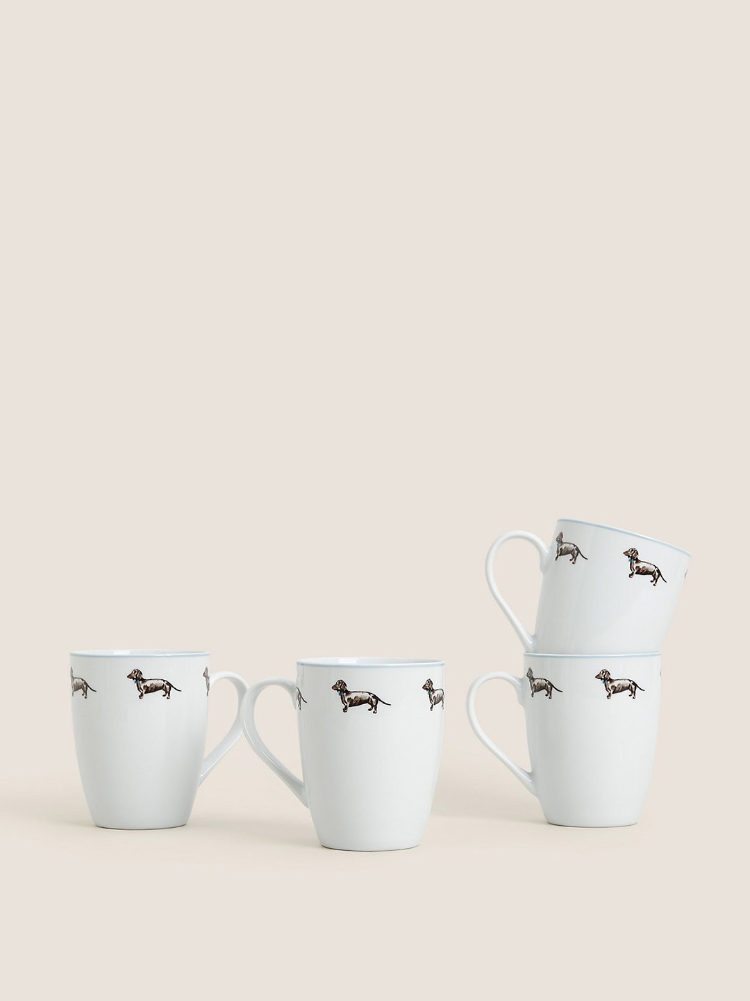 

Marks & Spencer White & Brown Printed Bone China Matte Mug