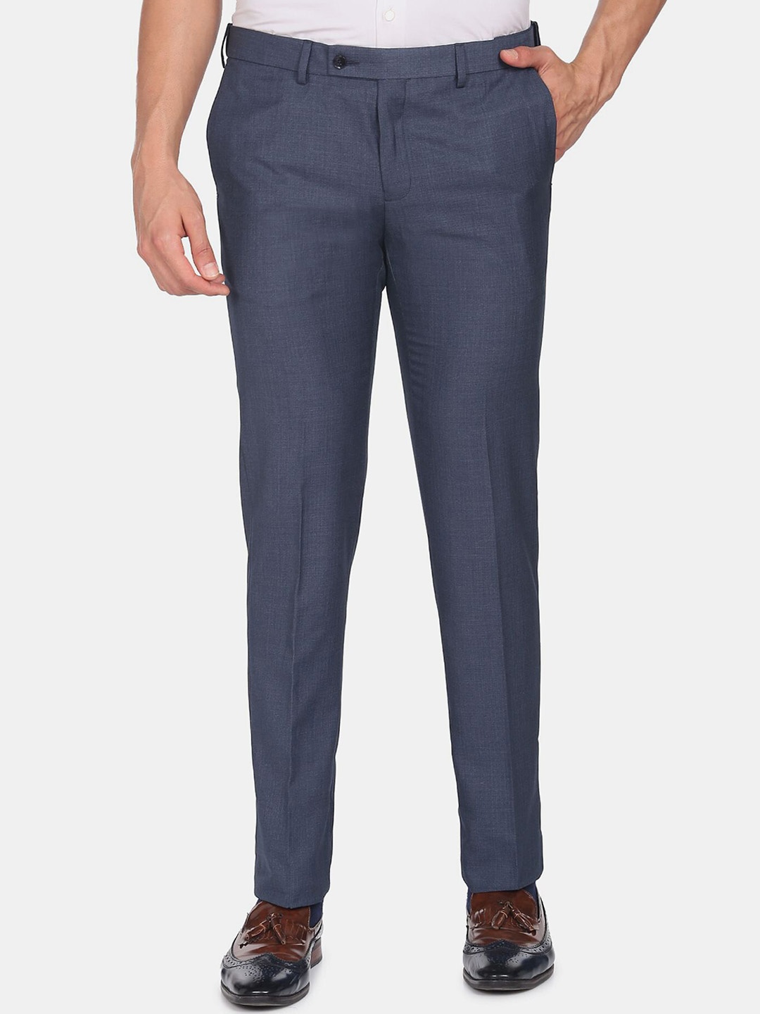 

Arrow Men Mid-Rise Formal Trousers, Blue