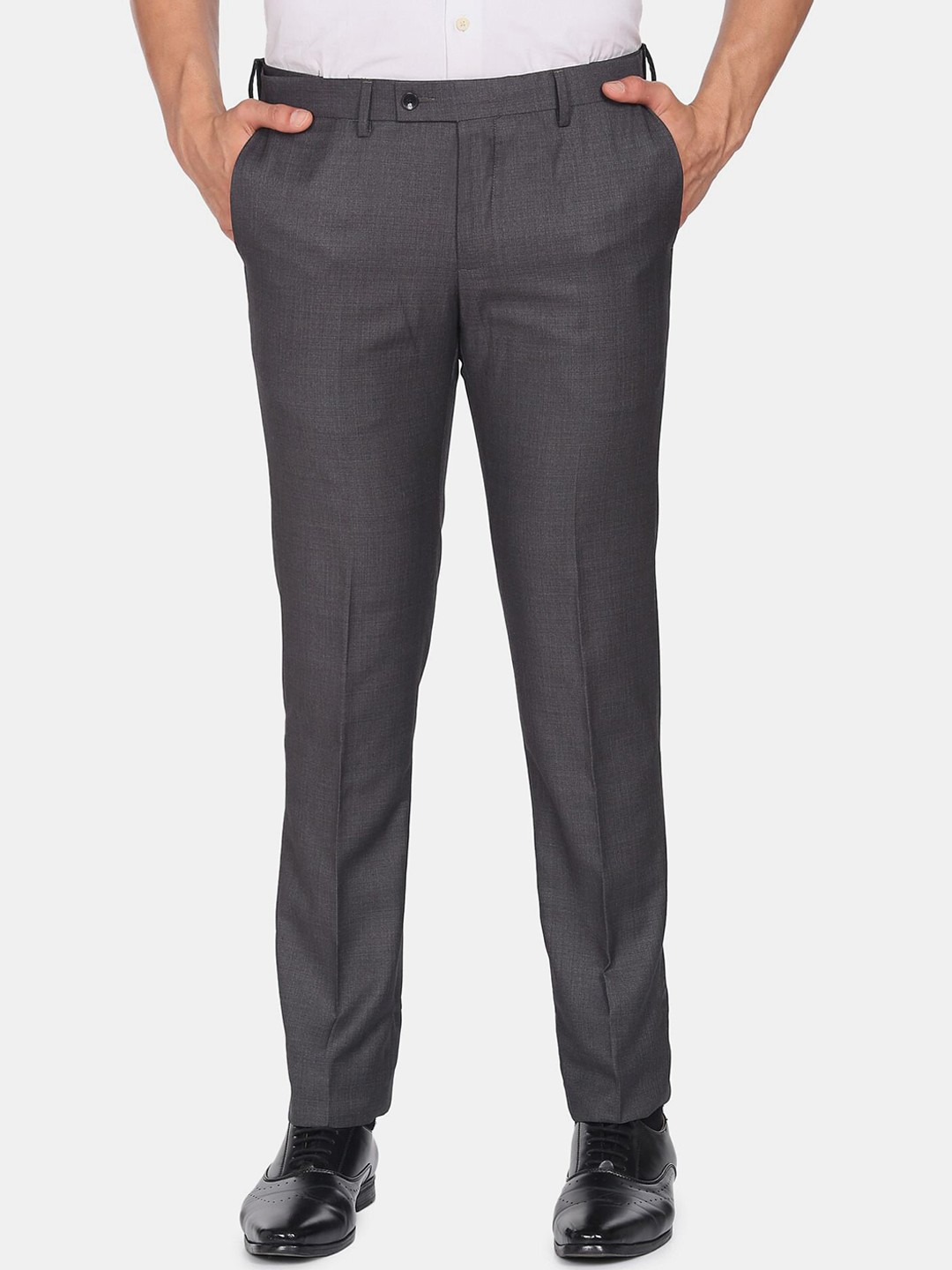 

Arrow Men Mid Rise Formal Trousers, Grey