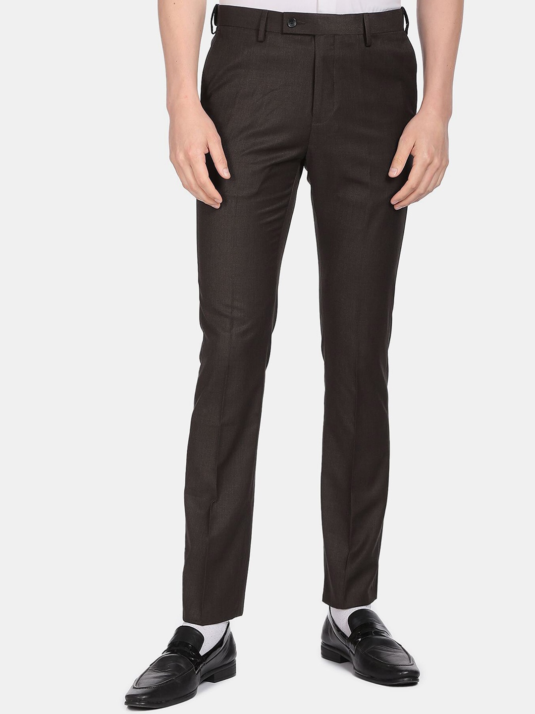 

Arrow Men Regular Fit Formal Trousers, Brown