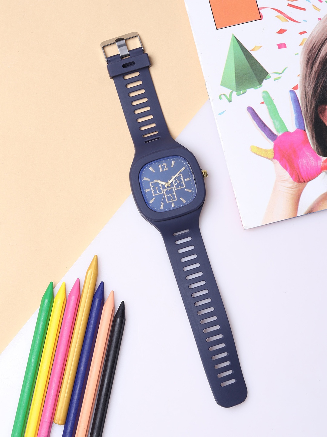 

Fantasy World Kids Printed Dial & Straps Digital Watch FW-Sport-020-BL, Navy blue