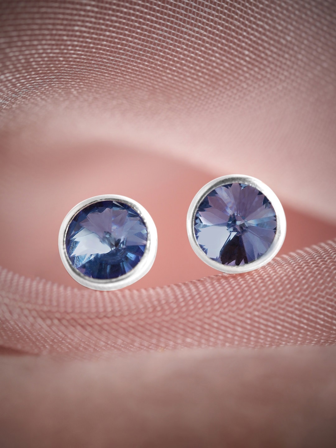 

Rubans Silver Rhodium-Plated Circular Studs Earrings