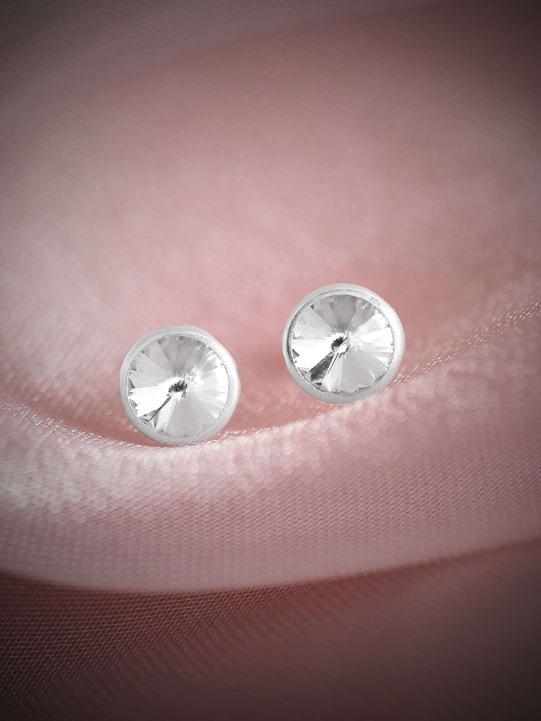 

Rubans Silver Silver-Toned Circular Studs Earrings